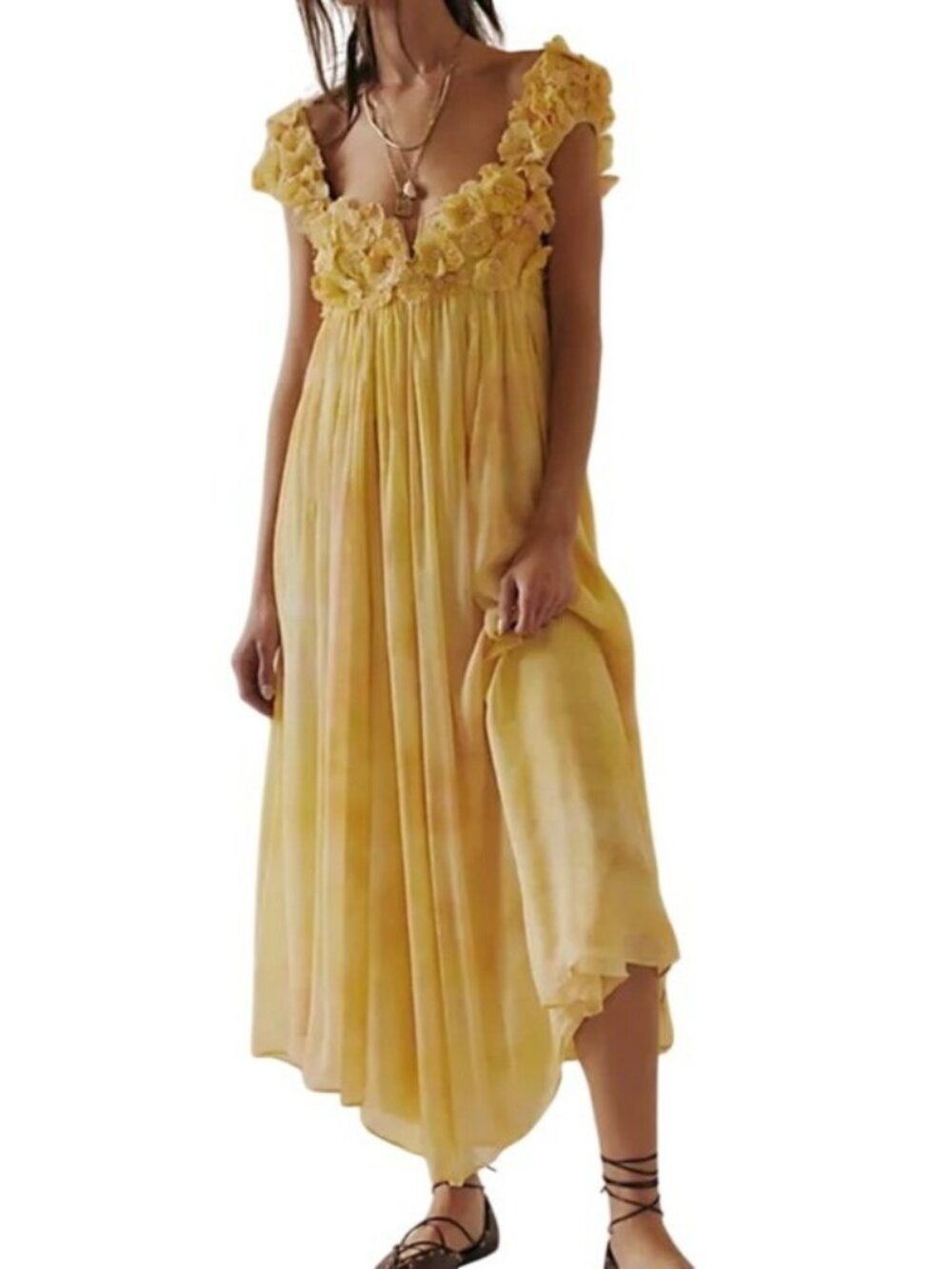 Free People Mango Mambo Maxi Dress Fairy Enchanting Romance Elegant Womens M